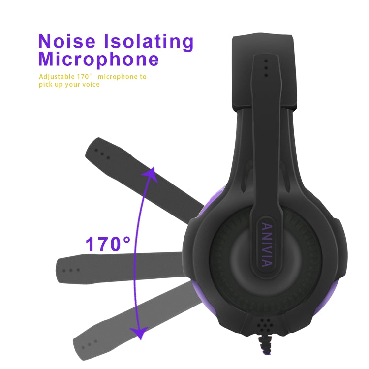 Anivia AH68 3.5mm Wired Gaming Headset with Microphone(Black Purple) - Multimedia Headset by SADES | Online Shopping South Africa | PMC Jewellery