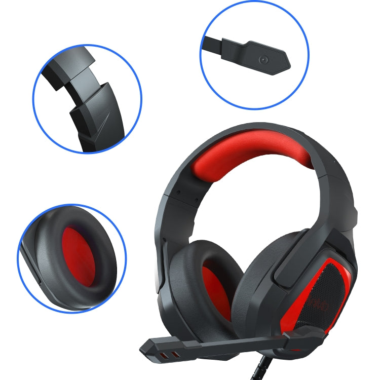 Anivia MH602 3.5mm Wired Gaming Headset with Microphone(Black Red) - free shipping - PMC TechLife - Order now!