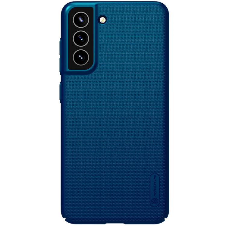 For Samsung Galaxy S21 FE 5G NILLKIN Frosted Concave-convex Texture PC Case(Blue) - Galaxy Phone Cases by NILLKIN | Online Shopping South Africa | PMC Jewellery