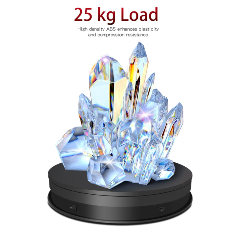 20cm Electric Rotating Turntable Display Stand LED Light Video Shooting Props Turntable, Power Plug:220V UK Plug(Black) -  by PMC TechLife | Online Shopping South Africa | PMC TechLife