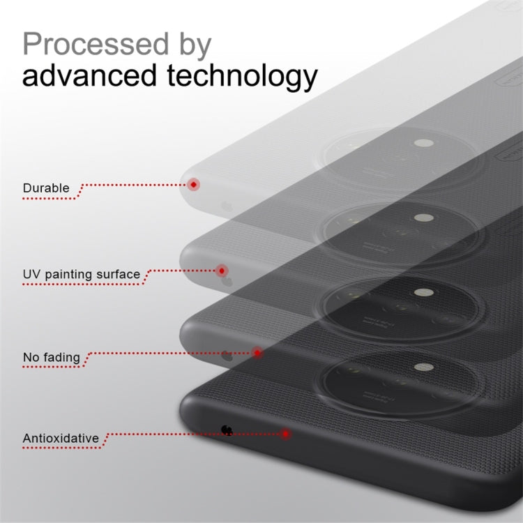 For OnePlus 7T NILLKIN Frosted Concave-convex Texture PC Protective Case(Black) - OnePlus Cases by NILLKIN | Online Shopping South Africa | PMC Jewellery