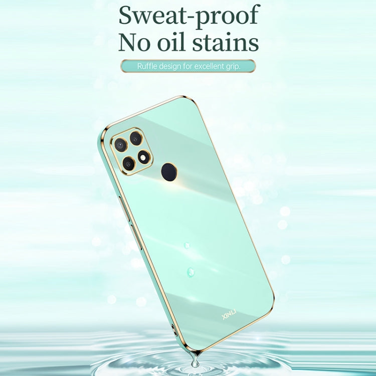 For OPPO A15 XINLI Straight Edge 6D Electroplate TPU Phone Case(Black) - OPPO Cases by XINLI | Online Shopping South Africa | PMC TechLife | Buy Now Pay Later Mobicred