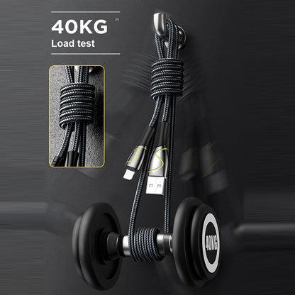 JOYROOM S-1230K6 Mermaid Series 3A USB to Type-C / USB-C Fishing Net Weaving Data Cable, Length: 1.2m(Black) - USB-C & Type-C Cable by JOYROOM | Online Shopping South Africa | PMC Jewellery