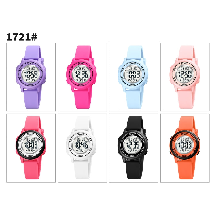 SKMEI 1721 Triplicate Round Dial LED Digital Display Luminous Silicone Strap Electronic Watch(Peach Red) - LED Digital Watches by SKMEI | Online Shopping South Africa | PMC Jewellery | Buy Now Pay Later Mobicred