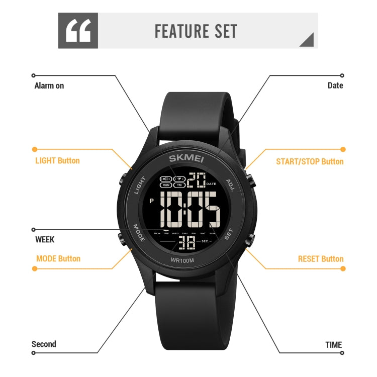 SKMEI 1758 Multifunctional LED Digital Display Luminous Silicone Strap Electronic Watch(Black Silver) - LED Digital Watches by SKMEI | Online Shopping South Africa | PMC Jewellery | Buy Now Pay Later Mobicred