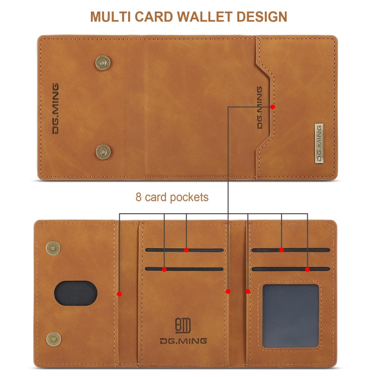 For Samsung Galaxy S20 Ultra DG.MING M2 Series 3-Fold Multi Card Bag Back Cover Shockproof Case with Wallet & Holder Function(Brown) - Galaxy Phone Cases by DG.MING | Online Shopping South Africa | PMC TechLife | Buy Now Pay Later Mobicred