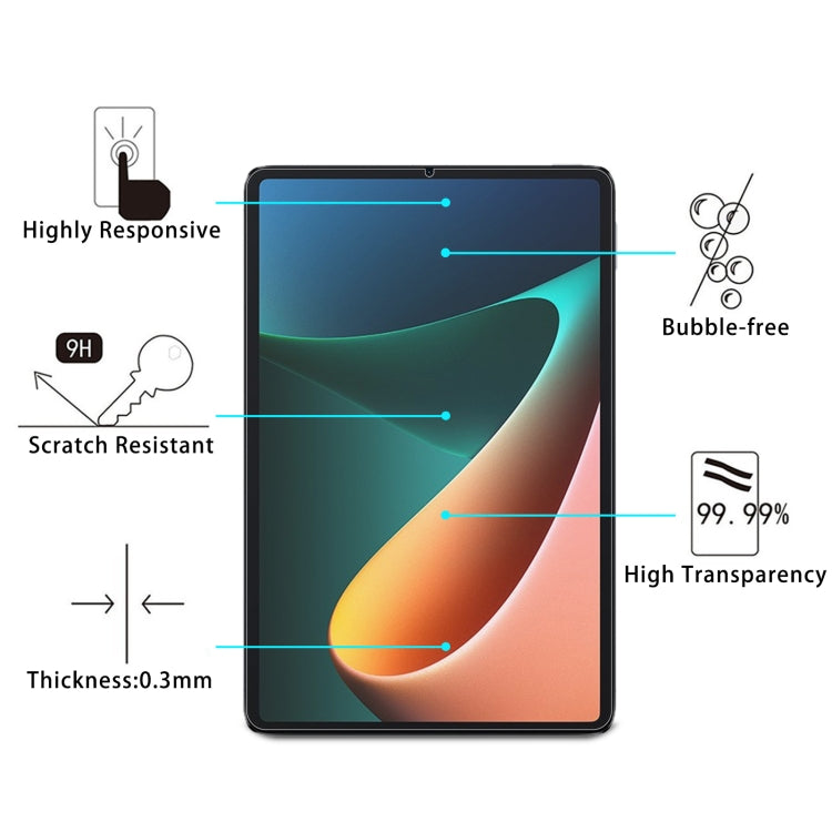 For Xiaomi Pad 5 2 PCS 9H 2.5D Explosion-proof Tempered Glass Film - More Tablet Tempered Glass by PMC TechLife | Online Shopping South Africa | PMC TechLife