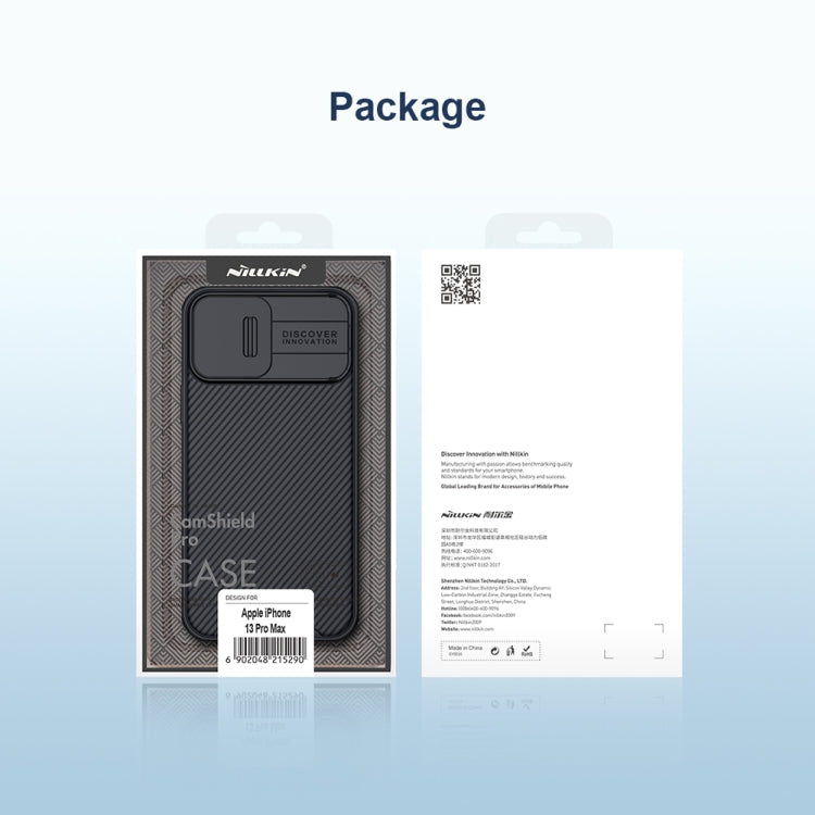 For iPhone 13 Pro Max NILLKIN Black Mirror Pro Series Camshield Full Coverage Dust-proof Scratch Resistant Phone Case (Black) - free shipping - PMC TechLife - Order now!
