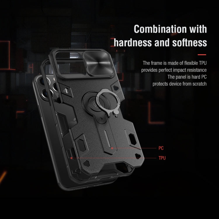 For iPhone 13 Pro Max NILLKIN Shockproof CamShield Armor Protective Case with Invisible Ring Holder (Green) - iPhone 13 Pro Max Cases by NILLKIN | Online Shopping South Africa | PMC TechLife