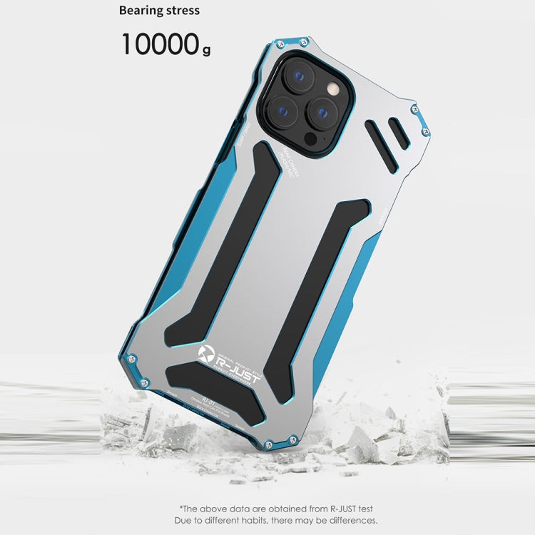 For iPhone 13 Pro R-JUST Shockproof Armor Metal Protective Case (Black) - free shipping - PMC TechLife - Order now!