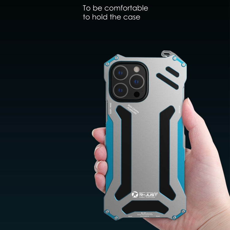 For iPhone 13 Pro R-JUST Shockproof Armor Metal Protective Case (Black) - free shipping - PMC TechLife - Order now!