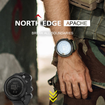 NORTH EDGE Multi-function Waterproof Outdoor Sports Electronic Smart Watch, Support Humidity Measurement / Weather Forecast / Speed Measurement, Style:Silicone Strap(Black) - Silicone Strap Watches by NORTH EDGE | Online Shopping South Africa | PMC Jewellery | Buy Now Pay Later Mobicred