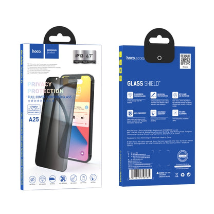 For iPhone 13 HOCO A25 0.33MM Full-screen Anti-drop And Privacy-proof Tempered Film - iPhone 13 Tempered Glass by hoco | Online Shopping South Africa | PMC Jewellery