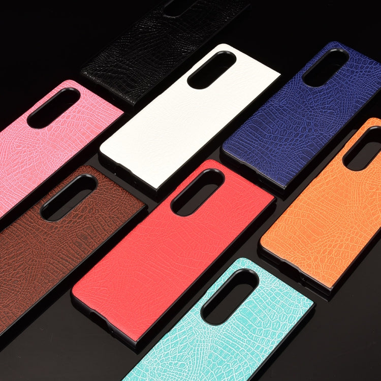 For Samsung Galaxy Z Fold3 5G Shockproof Crocodile Texture PC + PU Case(Black) - free shipping - PMC TechLife - Order now!