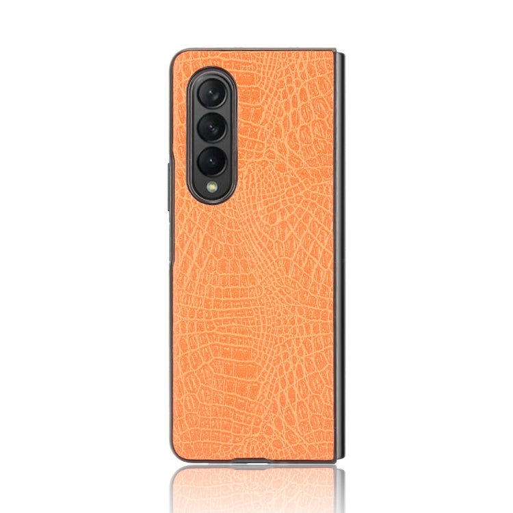For Samsung Galaxy Z Fold3 5G Shockproof Crocodile Texture PC + PU Case(Orange) - free shipping - PMC TechLife - Order now!