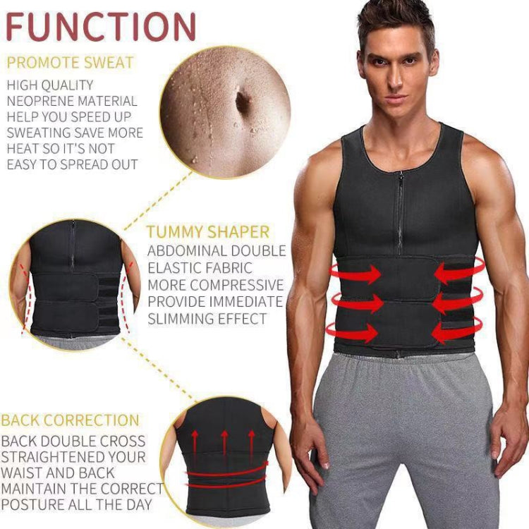 Neoprene Men Sport Body Shapers Vest Waist Body Shaping Corset, Size:M(Grey) -  by PMC Jewellery | Online Shopping South Africa | PMC Jewellery