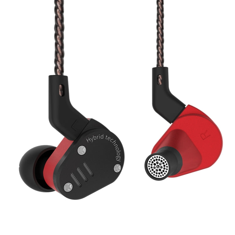 KZ ZSA Ring Iron Hybrid Drive Sport In-ear Wired Earphone, Standard Version(Black Red) - In Ear Wired Earphone by KZ | Online Shopping South Africa | PMC Jewellery