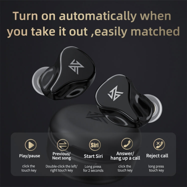 KZ Z1 Pro Dynamic True Wireless Bluetooth 5.2 Sports In-ear Earphone(Black) - In Ear Wired Earphone by KZ | Online Shopping South Africa | PMC Jewellery | Buy Now Pay Later Mobicred