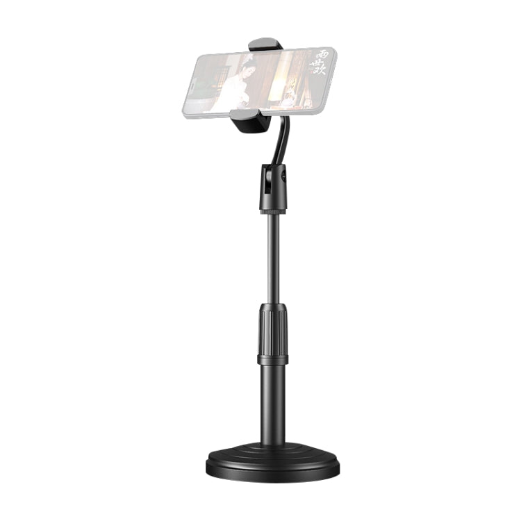 Desktop Stand Mobile Phone Tablet Live Broadcast Stand Telescopic Disc Stand, Style:Holder + Remote Control(Black) - Stand by PMC Jewellery | Online Shopping South Africa | PMC Jewellery