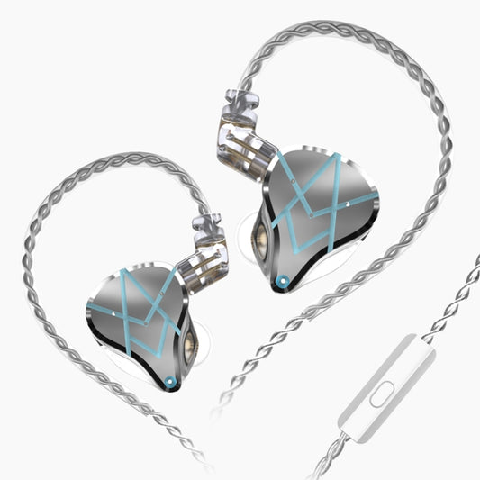KZ ASX 20-unit Balance Armature Monitor HiFi In-Ear Wired Earphone With Mic(Silver) - In Ear Wired Earphone by KZ | Online Shopping South Africa | PMC Jewellery
