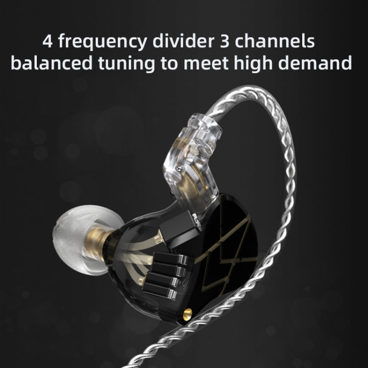 KZ ASX 20-unit Balance Armature Monitor HiFi In-Ear Wired Earphone With Mic(Silver) - In Ear Wired Earphone by KZ | Online Shopping South Africa | PMC Jewellery