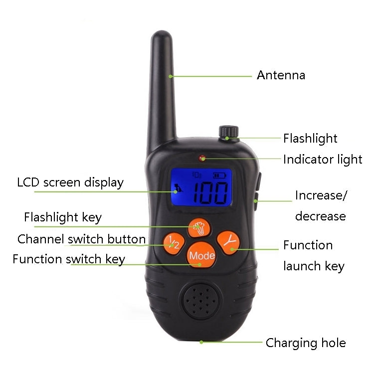 998DC Bark Stopper Remote Control Electric Shock Collar Dog Training Device, Plug Type:US Plug - free shipping - PMC TechLife - Order now!