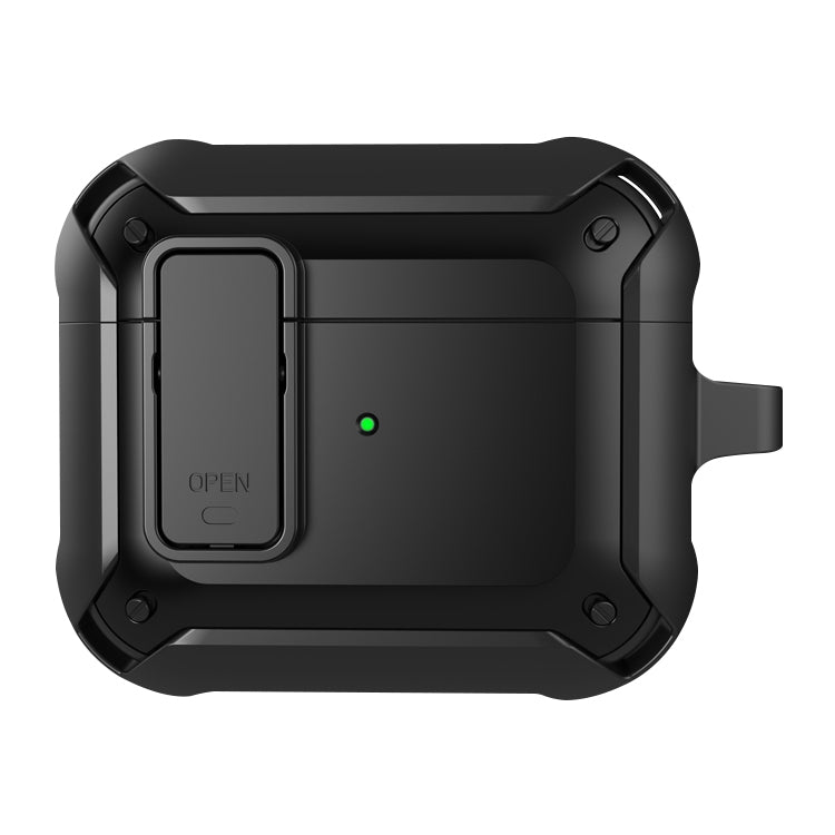 Wireless Earphones Shockproof Bumblebee Silicone Protective Case with Switch & Hook For AirPods 3(Black) - For AirPods 3 by PMC TechLife | Online Shopping South Africa | PMC TechLife | Buy Now Pay Later Mobicred