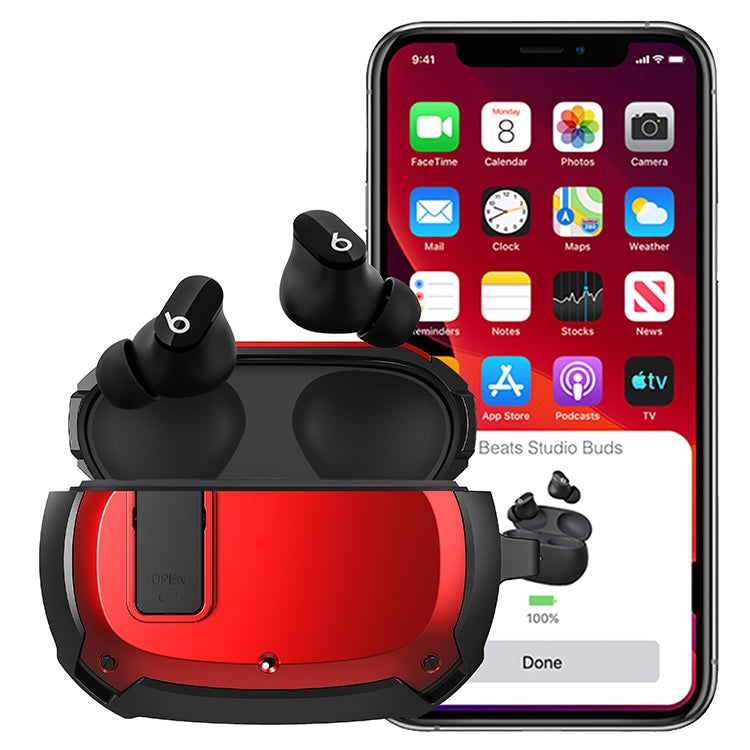 Bumblebee Armor Earphone Protective Case with Switch & Hook For Beats Studio Buds(Black + Blue) - Other Case by PMC TechLife | Online Shopping South Africa | PMC TechLife