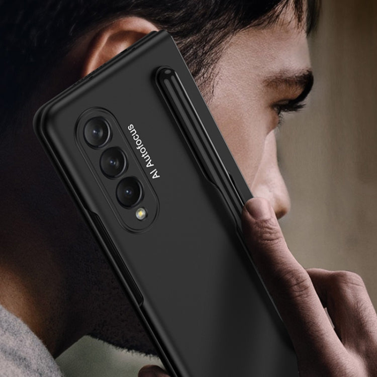 For Samsung Galaxy Z Fold3 5G GKK Ultra-thin Full Coverage Phone Flip Case with Pen Slot(Silver) - Galaxy Phone Cases by GKK | Online Shopping South Africa | PMC TechLife | Buy Now Pay Later Mobicred