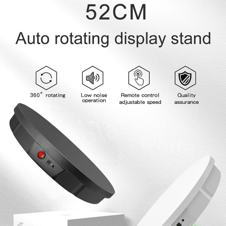 52cm Remote Control Electric Rotating Turntable Display Stand Video Shooting Props Turntable, Plug-in Power, Power Plug:EU Plug(Black) -  by PMC TechLife | Online Shopping South Africa | PMC TechLife