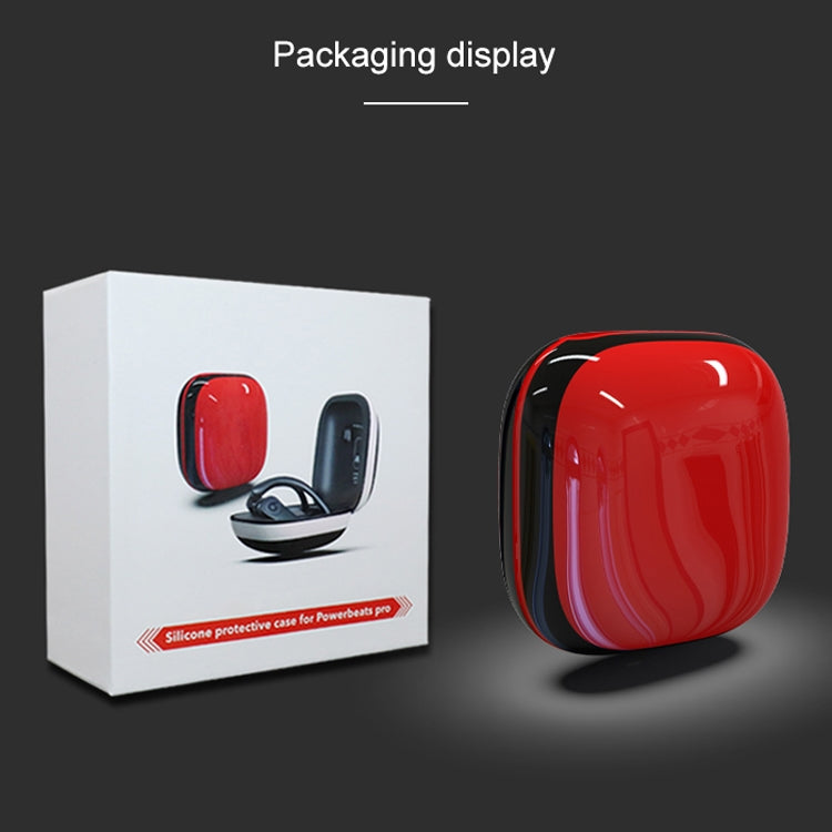 Mirror Surface Silicone + PC Wireless Earphone Protective Case for Beats Powerbeats Pro(Dark Red+Black) - Other Case by PMC TechLife | Online Shopping South Africa | PMC TechLife