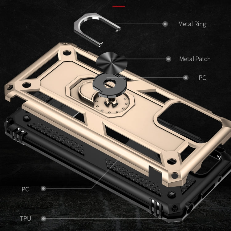 For Xiaomi Redmi 10 Shockproof TPU + PC Phone Case with 360 Degree Rotating Holder(Gold) - free shipping - PMC TechLife - Order now!