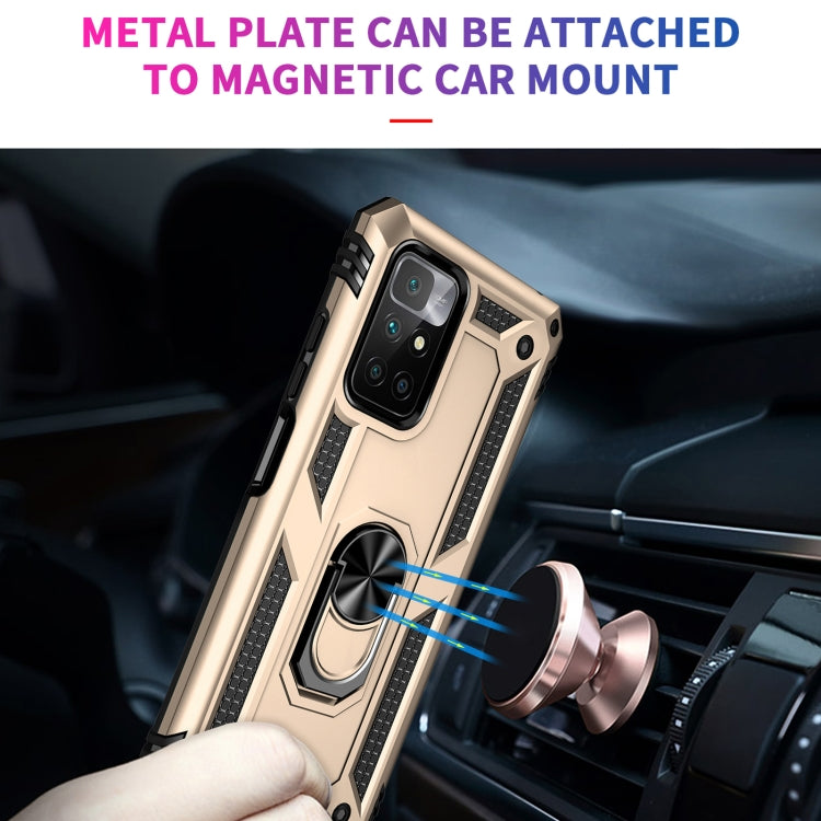 For Xiaomi Redmi 10 Shockproof TPU + PC Phone Case with 360 Degree Rotating Holder(Gold) - free shipping - PMC TechLife - Order now!