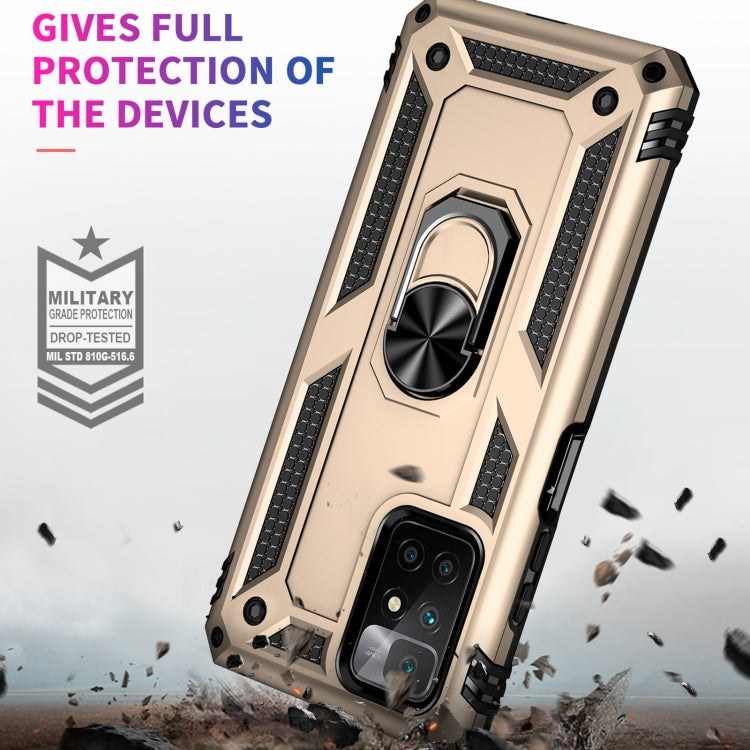 For Xiaomi Redmi 10 Shockproof TPU + PC Phone Case with 360 Degree Rotating Holder(Gold) - free shipping - PMC TechLife - Order now!