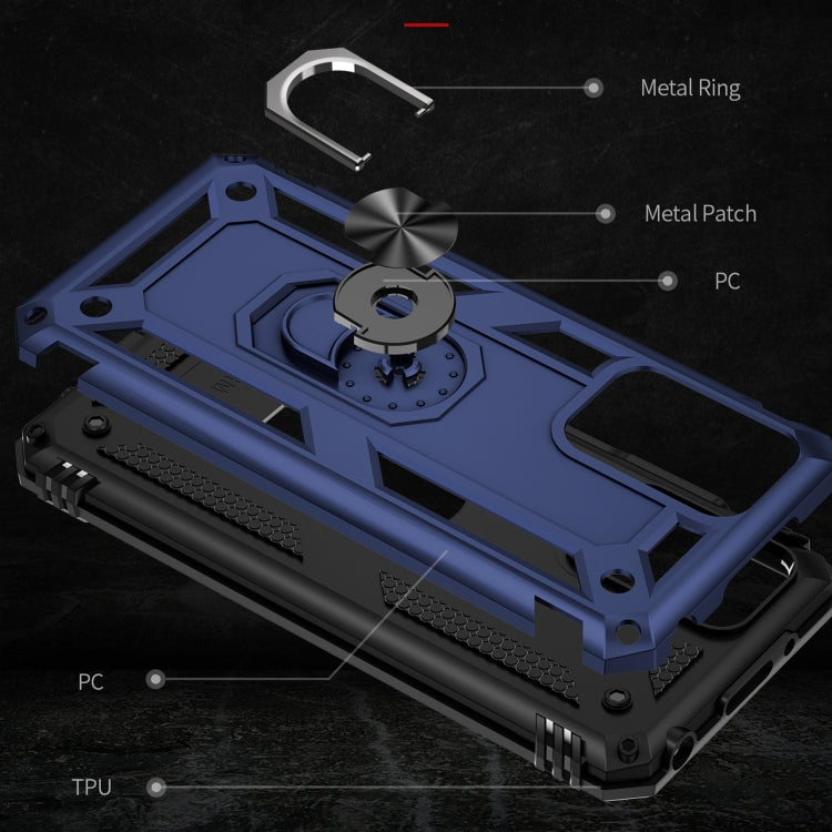 For Xiaomi Redmi 10 Shockproof TPU + PC Phone Case with 360 Degree Rotating Holder(Blue) - free shipping - PMC TechLife - Order now!