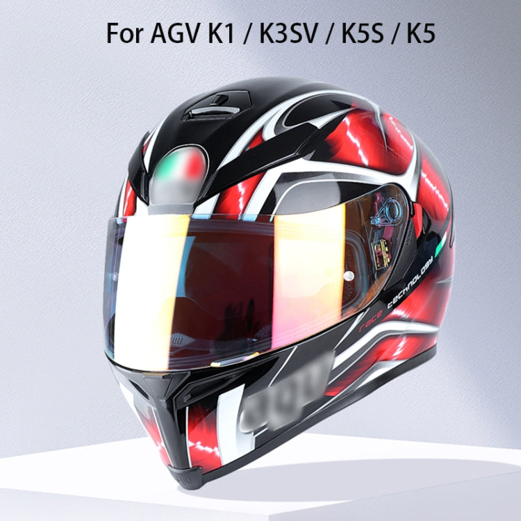 Motorcycle Helmet Visor Anti-UV Wind Shield Lens For AGV K1 / K3SV / K5(Aurora Red) - Helmets by PMC Jewellery | Online Shopping South Africa | PMC Jewellery