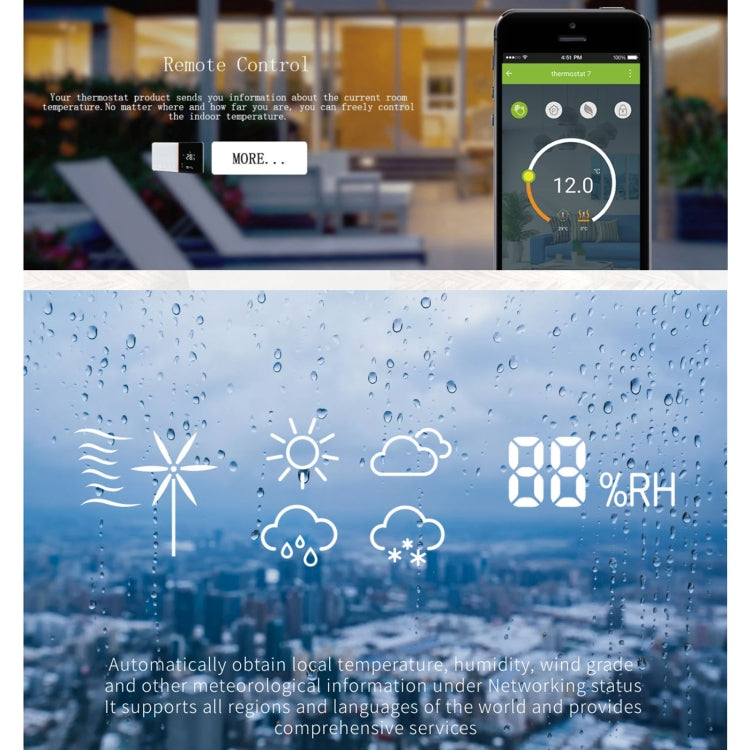 BHT-005-GALW 220V AC 3A Smart Home Heating Thermostat for EU Box, Control Water Heating with Only Internal Sensor & WIFI Connection - free shipping - PMC TechLife - Order now!