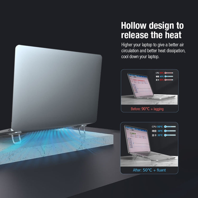 NILLKIN Bolster Plus Sticky Three-speed Adjustable Zinc Alloy Laptop Holder(Space Gray) - MacBook Holder by NILLKIN | Online Shopping South Africa | PMC TechLife | Buy Now Pay Later Mobicred
