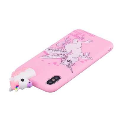 For iPhone X / XS Shockproof Cartoon TPU Protective Case(Unicorn) - More iPhone Cases by PMC Jewellery | Online Shopping South Africa | PMC Jewellery