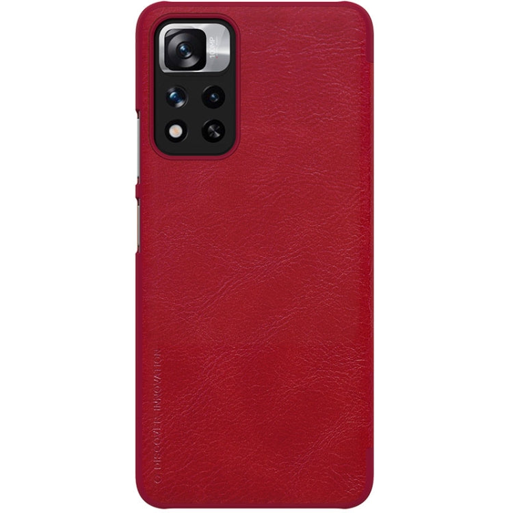 For Xiaomi Redmi Note 11 Pro China / 11 Pro+ Global / Mi 11i / 11i  5G NILLKIN QIN Series Crazy Horse Texture Leather Case(Red) - Redmi Note 11 Pro Case by NILLKIN | Online Shopping South Africa | PMC Jewellery
