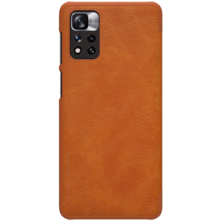 For Xiaomi Redmi Note 11 Pro China / 11 Pro+ Global / Mi 11i / 11i  5G NILLKIN QIN Series Crazy Horse Texture Leather Case(Brown) - Redmi Note 11 Pro Case by NILLKIN | Online Shopping South Africa | PMC Jewellery