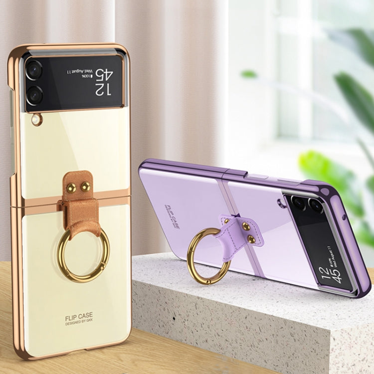 For Samsung Galaxy Z Flip3 5G GKK Phantom Electroplating Phone Case with Ring(Transparent) - free shipping - PMC TechLife - Order now!