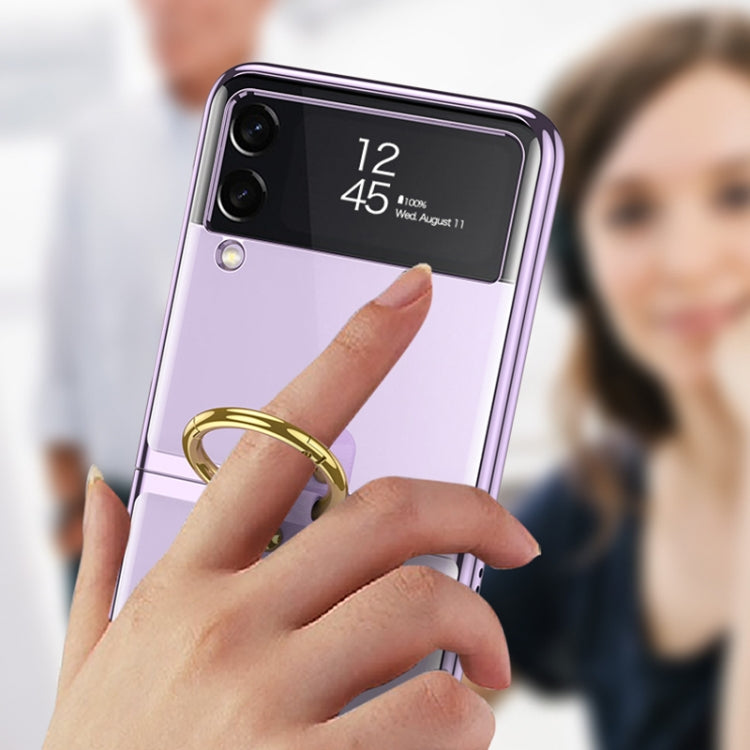 For Samsung Galaxy Z Flip3 5G GKK Phantom Electroplating Phone Case with Ring(Transparent) - free shipping - PMC TechLife - Order now!
