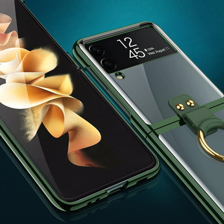 For Samsung Galaxy Z Flip3 5G GKK Phantom Electroplating Phone Case with Ring(Transparent) - free shipping - PMC TechLife - Order now!
