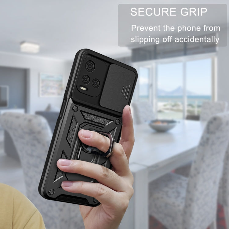 For vivo Y21s Sliding Camera Cover TPU+PC Phone Case(Black) - vivo Cases by PMC TechLife | Online Shopping South Africa | PMC TechLife | Buy Now Pay Later Mobicred
