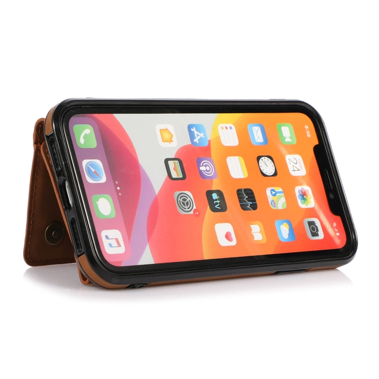 Three-fold Leather Phone Case with Card Slot & Wallet & Holder For iPhone 11(Brown) - iPhone 11 Cases by PMC TechLife | Online Shopping South Africa | PMC TechLife | Buy Now Pay Later Mobicred