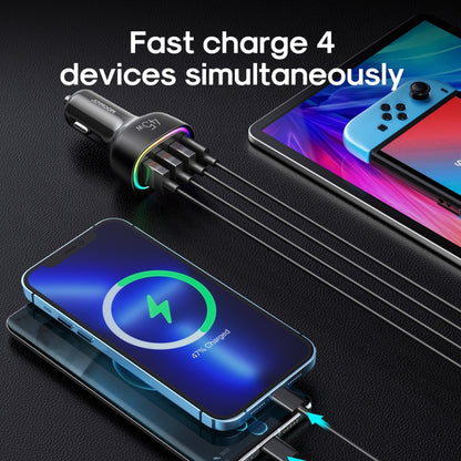 JOYROOM JR-CL09 45W PD+QC 3.0+Dual USB 4 Ports Fast Charging Car Charger(Black) - Car Charger by JOYROOM | Online Shopping South Africa | PMC Jewellery