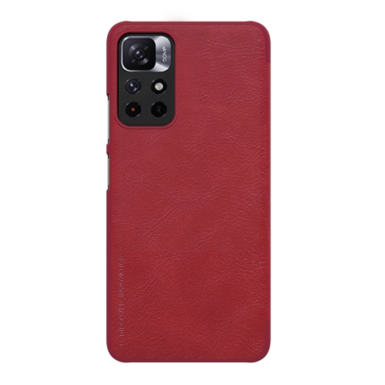 For Xiaomi Redmi Note 11 5G / 11T 5G / Poco M4 Pro 5G / 11S 5G NILLKIN QIN Series Crazy Horse Texture Leather Phone Case(Red) - Xiaomi Cases by NILLKIN | Online Shopping South Africa | PMC Jewellery