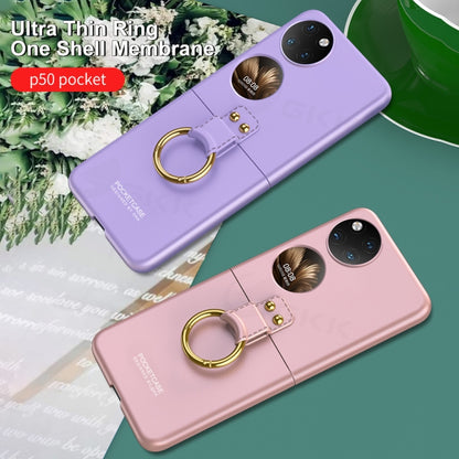 For Huawei P50 Pocket GKK Ultra-thin Full Coverage Phone Case with Ring(Gold) - Huawei Cases by GKK | Online Shopping South Africa | PMC Jewellery