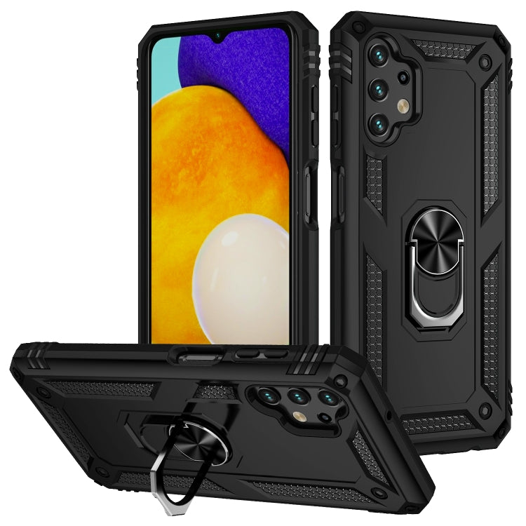 For Samsung Galaxy A13 4G Shockproof TPU + PC Phone Case with Holder(Black) - free shipping - PMC TechLife - Order now!